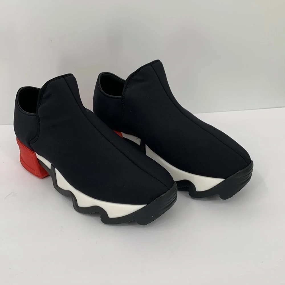 IRI NYC Wes Neoprene slip-on sneaker shoe black red heel comic new 40.5 10 10.5